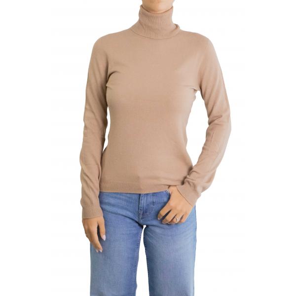 Maglioncino collo alto tinta unita